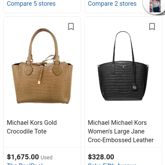 Michael kors gold crocodile tote - Picture 1 of 3